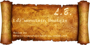 Löwenstein Beatrix névjegykártya